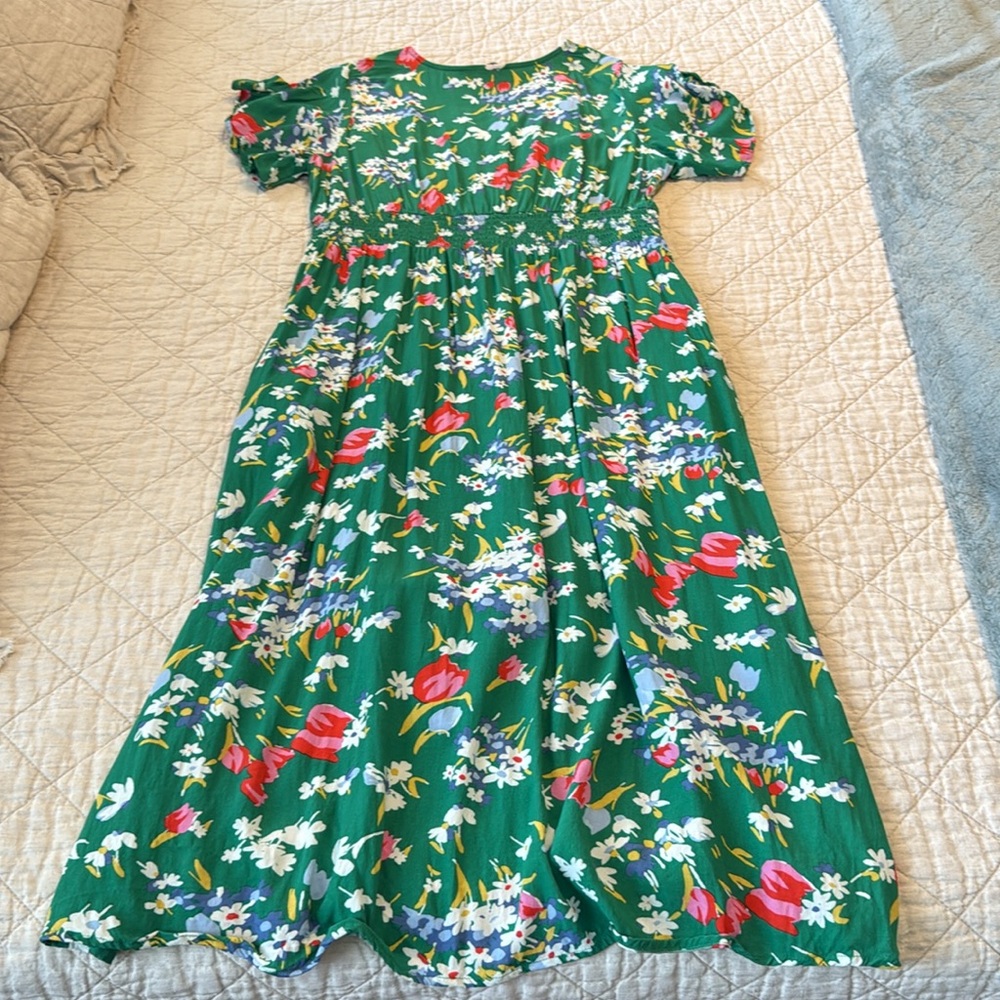 Loft green floral midi dress - Picture 7 of 11